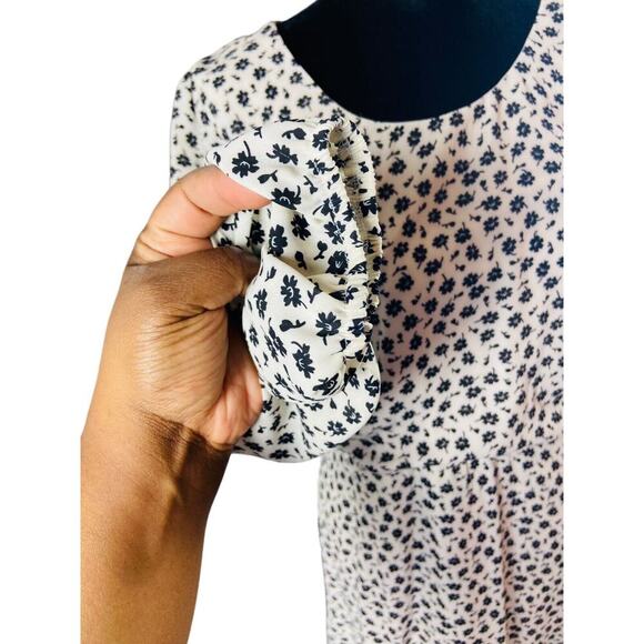 Francesca's Collections Black and White Floral Midi Dress - Picture 2 of 8